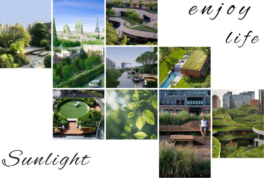 Energy-efficient building with integrated green roof trays